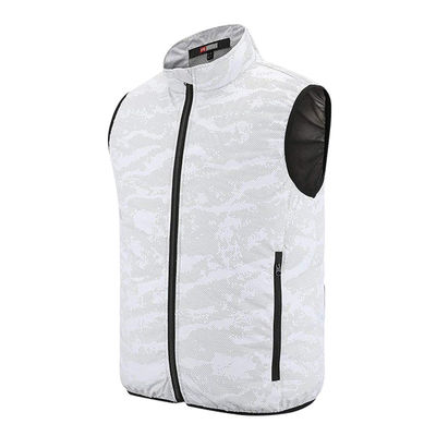 ওয়ার্কওয়্যার 5V ফ্যান কুলিং ভেস্ট XXL XXXL শীতাতপ নিয়ন্ত্রিত ন্যস্ত সাদা