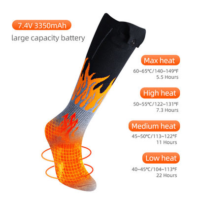 7.4V 3350mAh রিচার্জেবল ব্যাটারি বৈদ্যুতিক উত্তপ্ত মোজা আউটডোর রাইডিং ক্যাম্পিং হাইকিংয়ের জন্য