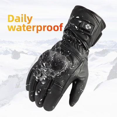 ভেড়ার চামড়া কালো XXL গরম শীতকালীন গ্লাভস 7.2V ব্যাটারি গরম স্কি গ্লাভস পুরুষদের জন্য মহিলাদের